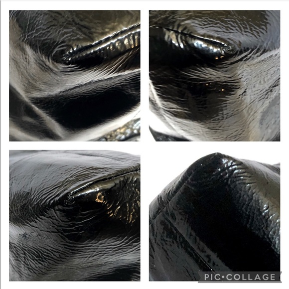 Coach Kristin (Retired) Black Patent Leather Pleated Satchel style 16016 - Picture 13 of 16